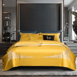 Homeko Royal Yellow Luxury Egyptian Cotton Bedding Set