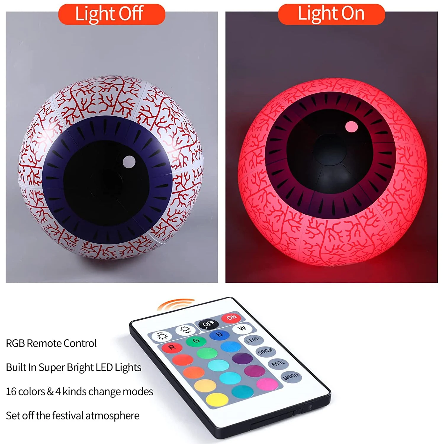 24-Inch Halloween Inflatable Ghost Eyeball Decor -  - #tag1#