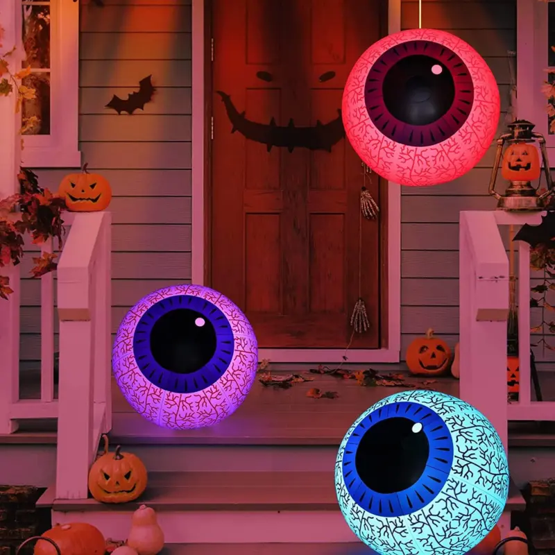 24 Inch Halloween Inflatable Ghost Eyeball Decor tag1
