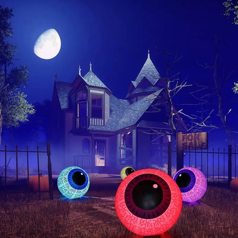 24 Inch Halloween Inflatable Ghost Eyeball Decor tag1