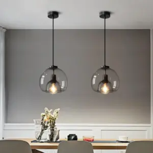 Orion Minimalist Black Hand Blown Pendant Lamp