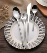 24 Pc Cutlery Set Dinnerware Set Stainless Steel Mirror Polished tag1