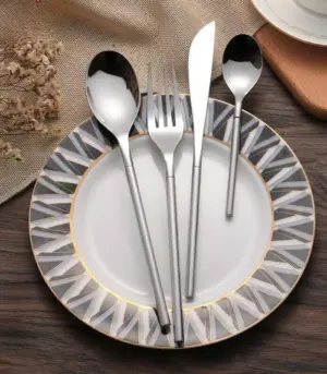 24 Pc Cutlery Set Dinnerware Set Stainless Steel Mirror Polished