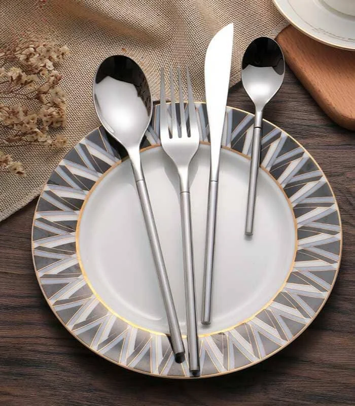 24 Pc Cutlery Set Dinnerware Set Stainless Steel Mirror Polished -  - #tag1#