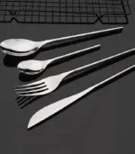 24 Pc Cutlery Set Dinnerware Set Stainless Steel Mirror Polished tag1