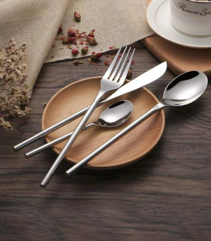 24 Pc Cutlery Set Dinnerware Set Stainless Steel Mirror Polished -  - #tag1#