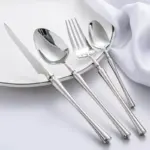 24 Pcs Cutlery Set Classic Stainless Steel Art Deco Silver tag1
