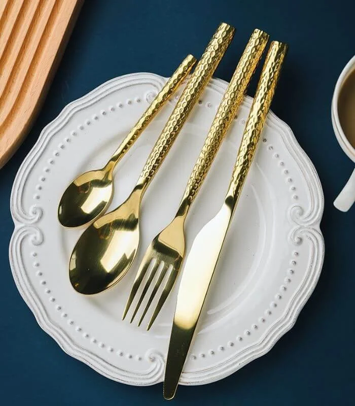 24 Pcs Cutlery Set Meadow Stainless Steel For 6 Gold -  - #tag1#
