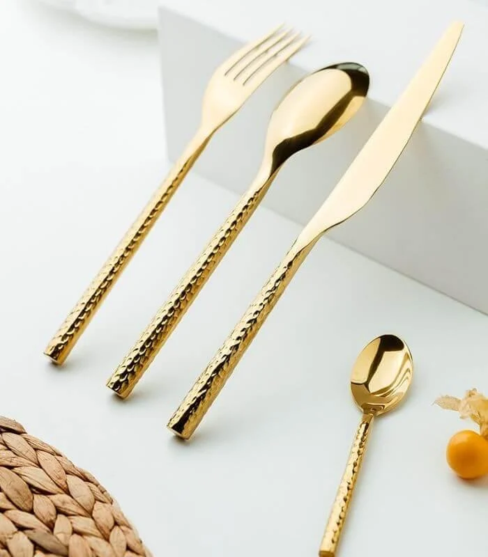 24 Pcs Cutlery Set Meadow Stainless Steel For 6 Gold -  - #tag1#