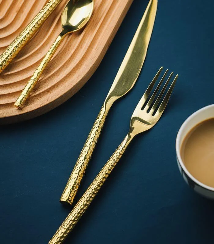 24 Pcs Cutlery Set Meadow Stainless Steel For 6 Gold -  - #tag1#
