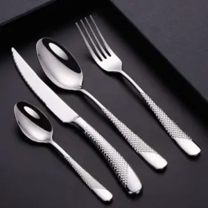 24 Pcs Cutlery Set Premium Stainless Steel Mirror-Polished Silver -  - #tag1#