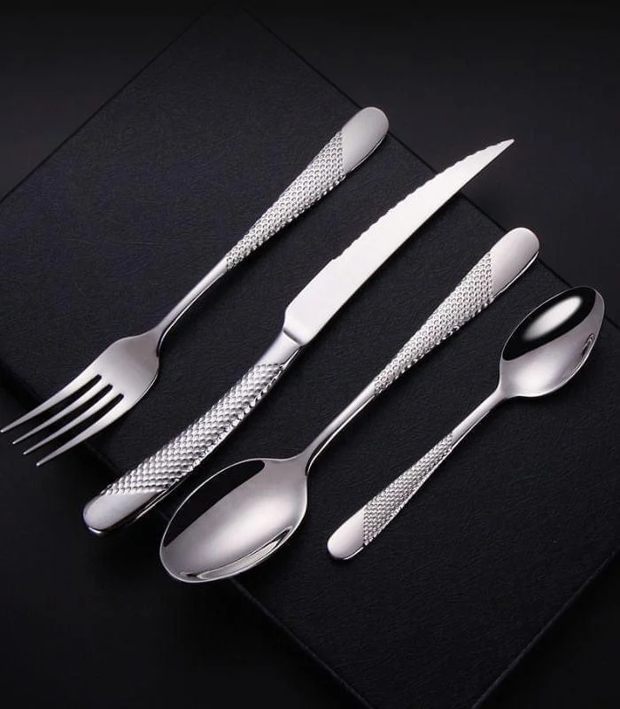 24 Pcs Cutlery Set Premium Stainless Steel Mirror-Polished Silver -  - #tag1#