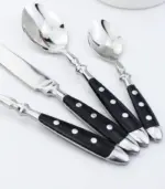 24_Pcs_Cutlery_Set_Winchester_Crest_Resin_and_18-10_Stainless_Steel_Set_for_6_Black_-_-_tag1_-4117481 24 Pcs Cutlery Set Winchester Crest Resin and 18 10 Stainless Steel Set for 6 Black tag1