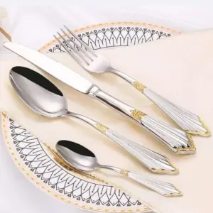 24 Pcs Raffaello Flatware Cutlery Set Silver & Gold -  - #tag1#