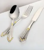 24 Pcs Raffaello Flatware Cutlery Set Silver Gold tag1