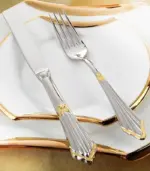 24 Pcs Raffaello Flatware Cutlery Set Silver Gold tag1
