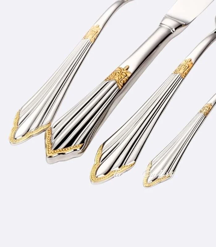 24 Pcs Raffaello Flatware Cutlery Set Silver & Gold -  - #tag1#