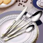 24 Pcs Set Flatware Stainless Steel Silver Gold Cutlery Set tag1
