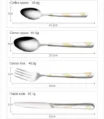 24 Pcs Set Flatware Stainless Steel Silver Gold Cutlery Set tag1