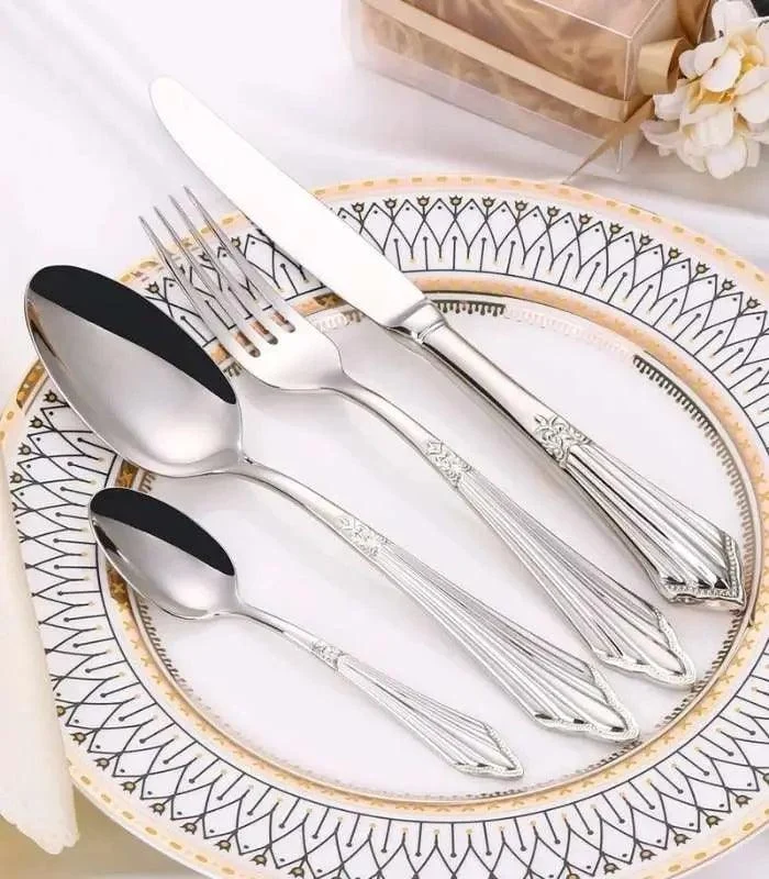 24 Pcs Set Raffaello Flatware Cutlery Set Silver -  - #tag1#