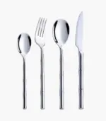 24 Pcs Stainless Steel Cutlery Set for 6 Bamboo Handle Style tag1