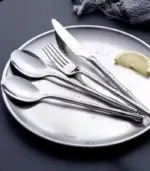 24 Pcs Stainless Steel Cutlery Set for 6 Bamboo Handle Style tag1