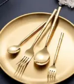 24 Pcs Stainless Steel Cutlery Set for 6 Bamboo Handle Style tag1