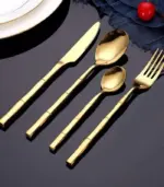 24 Pcs Stainless Steel Cutlery Set for 6 Bamboo Handle Style tag1