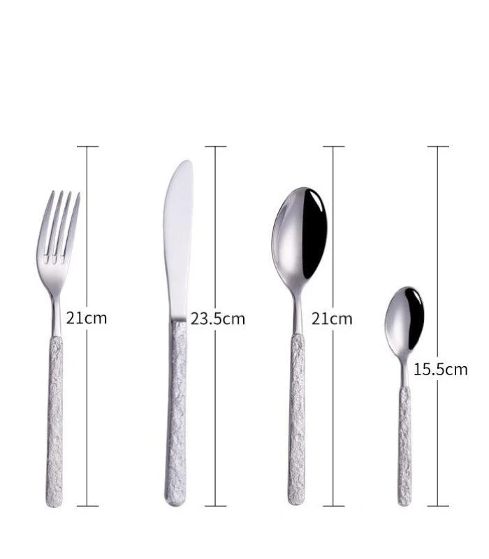 24 pc Cutlery Set Premium Stainless Steel Hummered Handle Gold -  - #tag1#
