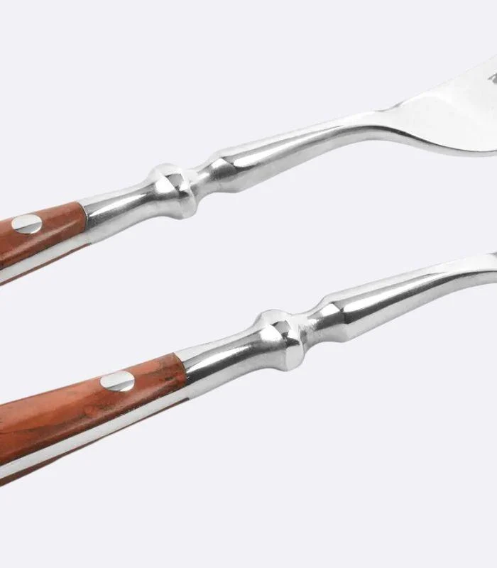 24pcs Cutlery Set Winchester Crest Resin and 18/10 Stainless Steel Set for 6 Brown -  - #tag1#