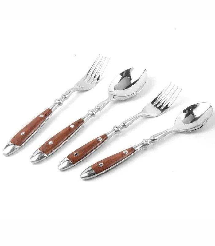 24pcs Cutlery Set Winchester Crest Resin and 18/10 Stainless Steel Set for 6 Brown -  - #tag1#