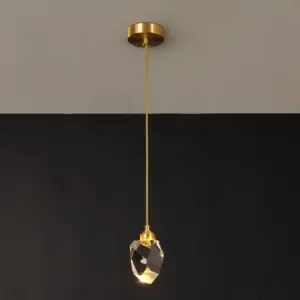 Homeko Modern Crystal Gold Raindrop Chandelier