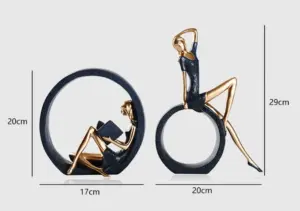 2PCS/ Set Romantic Couple Ornaments Sculptures and Statues Crafts