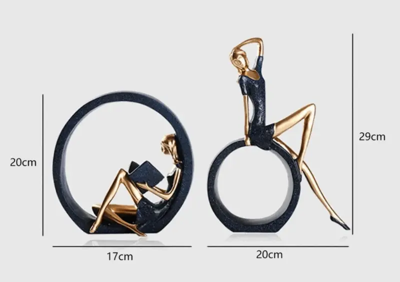 2PCS Set Romantic Couple Ornaments Sculptures and Statues Crafts
