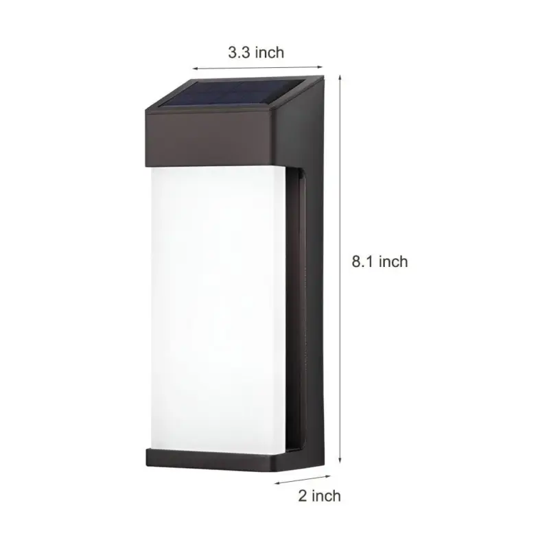 2Pcs Rectangular LED Solar Waterproof Wall Lights tag1