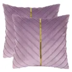 2Pcs Velvet Throw Pillow Covers 18x18 Pack of 2 with Gold Leather Decorative tag1