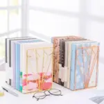 2 1 Pc Book Support Stand Creative Diamond Shaped Metal Bookends Desk Organizer Storage Shelf