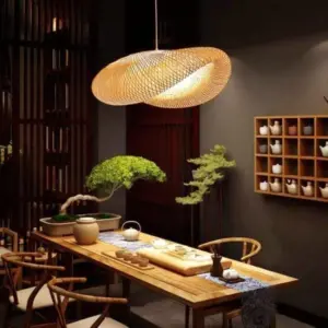 Homeko Bamboo Kitchen Island Pendant Light