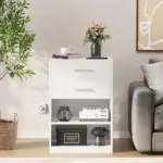 2 Drawer Modern Nighstand With Built In Charging Station tag1