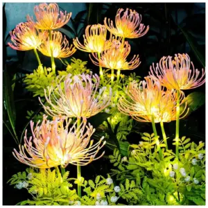 2 Packs - Solar Glowing Outdoor Flowers
