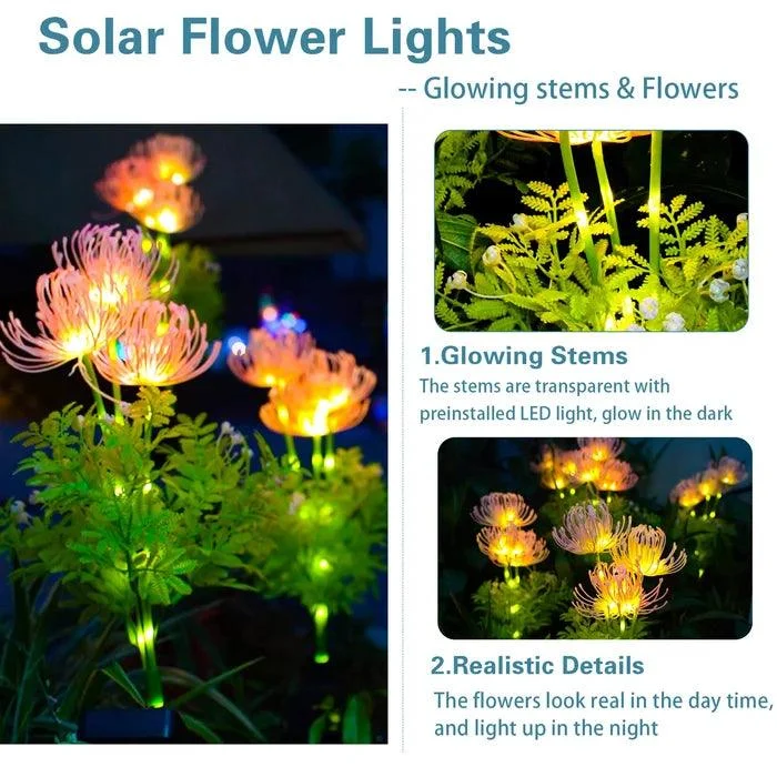 2 Packs - Solar Glowing Outdoor Flowers -  - #tag1#