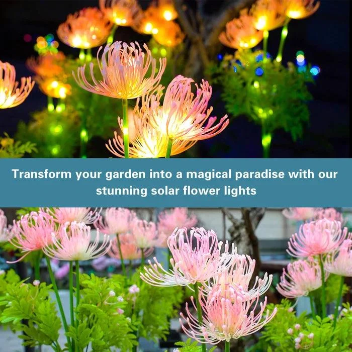 2 Packs - Solar Glowing Outdoor Flowers -  - #tag1#