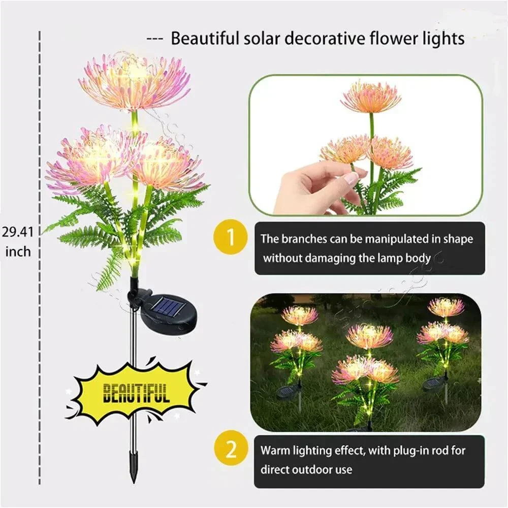 2 Packs - Solar Glowing Outdoor Flowers -  - #tag1#