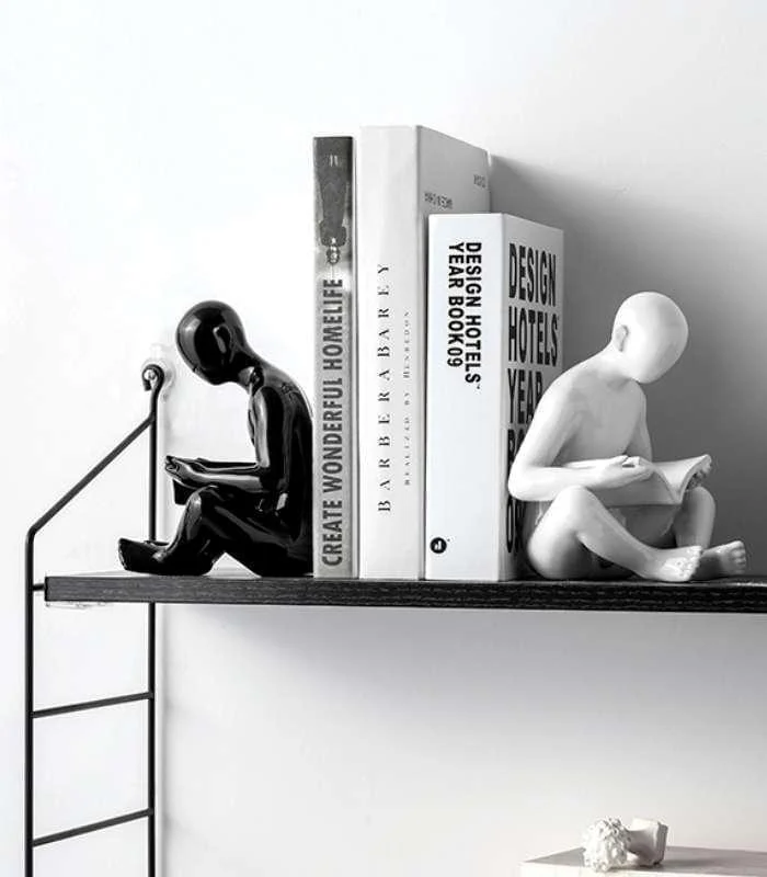2 Pcs Set Creative Reader Bookends Ceramic 17.5 cm -  - #tag1#