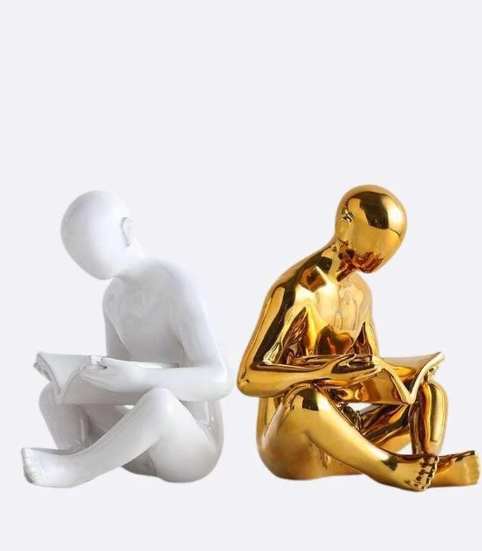 2 Pcs Set Creative Reader Bookends Ceramic 17.5 cm -  - #tag1#
