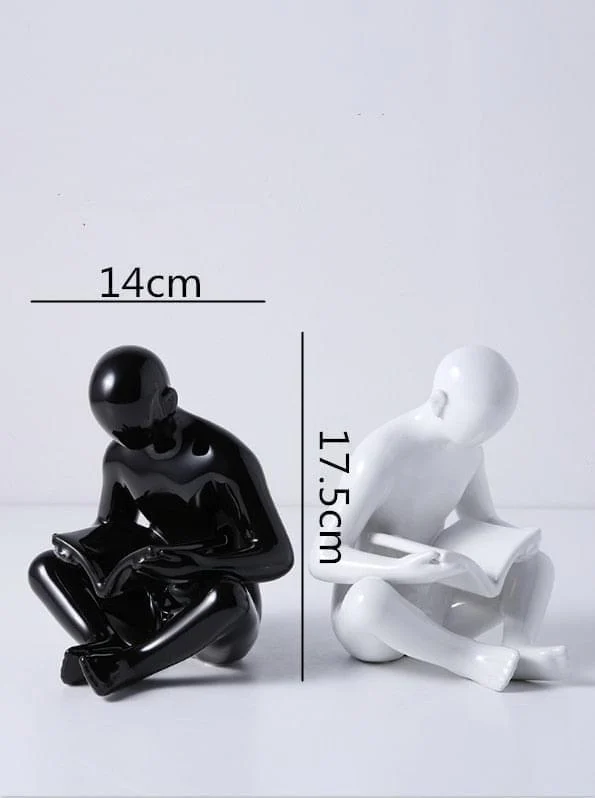 2 Pcs Set Creative Reader Bookends Ceramic 17.5 cm -  - #tag1#