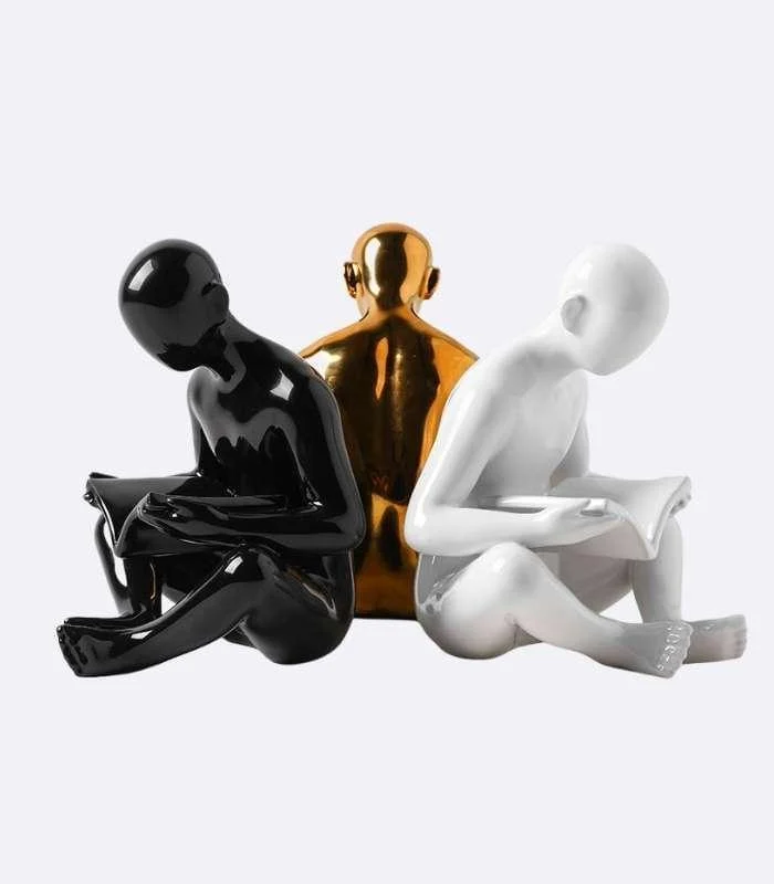2 Pcs Set Creative Reader Bookends Ceramic 17.5 cm -  - #tag1#