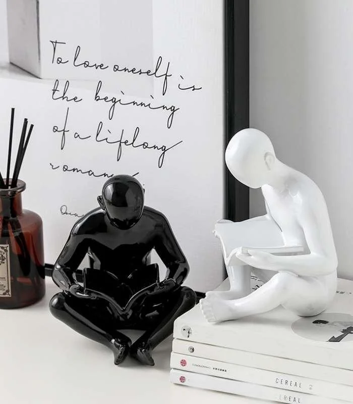 2 Pcs Set Creative Reader Bookends Ceramic 17.5 cm -  - #tag1#