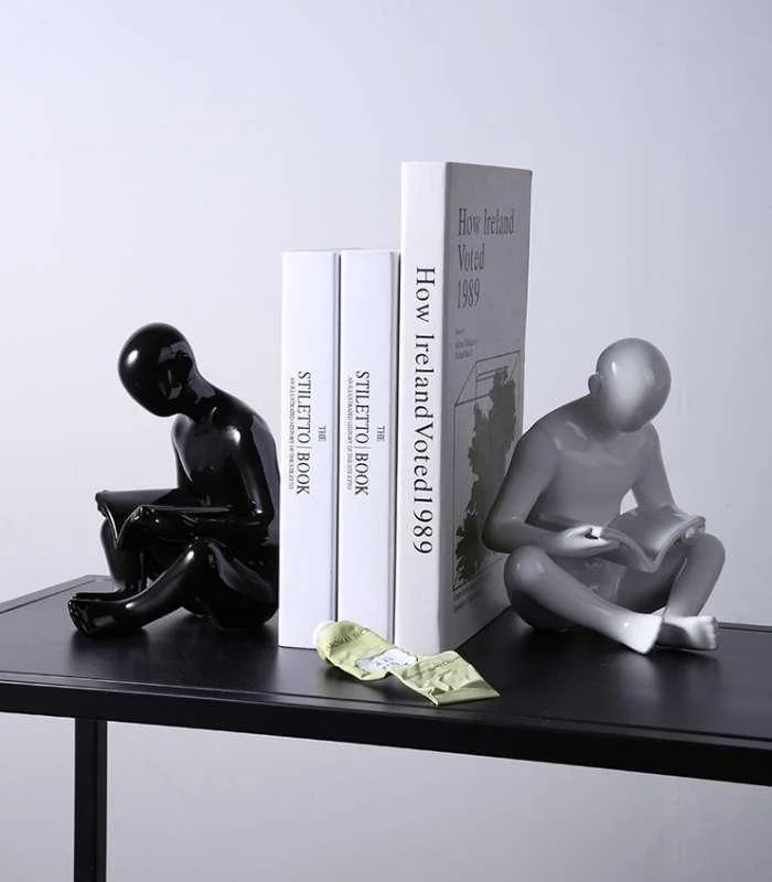 2 Pcs Set Creative Reader Bookends Ceramic 17.5 cm -  - #tag1#