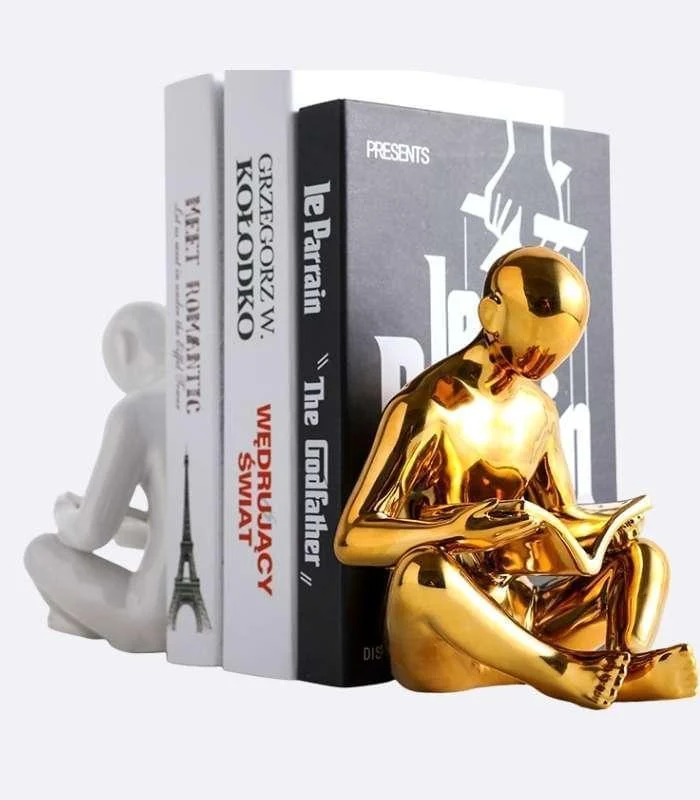 2 Pcs Set Creative Reader Bookends Ceramic 17.5 cm -  - #tag1#